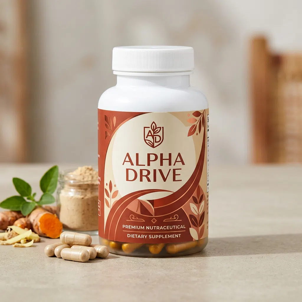 Alpha Drive men's wellness supplement jar - Kingsley Nutrition